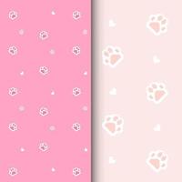 seamless pattern with cute cat foot vector