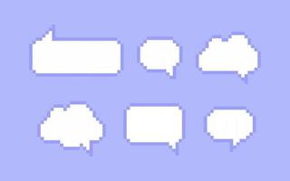 speech bubbles pixel art style vector