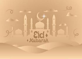 Eid mubarak, Eid al adha, Eid al fitr islamic poster banner and dessert vector