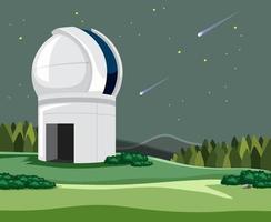 Astronomy theme with planetarium in the field vector