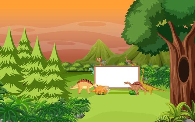 Banner design with dinosaurs