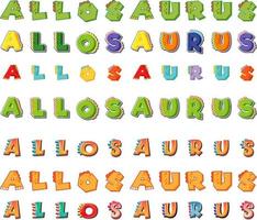 Font design for allosaurus vector