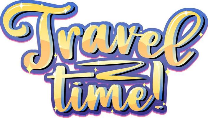 Travel time hand drawn lettering logo