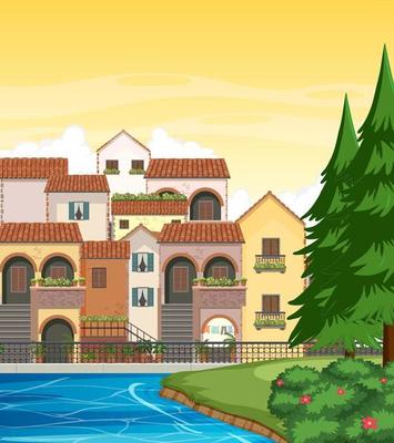 Italy town style house and building landscape