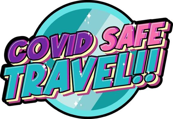 Covid Safe Travel hand drawn lettering logo