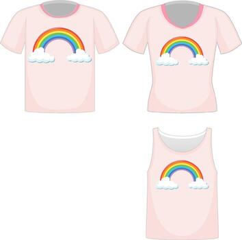 Set of different shirts with same pattern vector