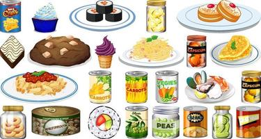 Set of different foods vector