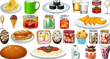 Set of different foods vector