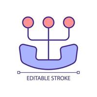 Multiple telephony channels RGB color icon. Hosted business telephone service. Communication technology. Isolated vector illustration. Simple filled line drawing. Editable stroke. Arial font used
