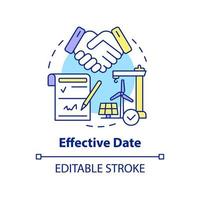 Effective date concept icon vector