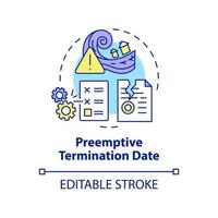 icono de concepto de fecha de terminación preventiva vector