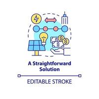 Straightforward solution concept icon vector