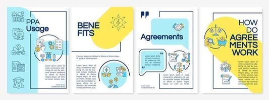 PPA usage blue and yellow brochure template vector