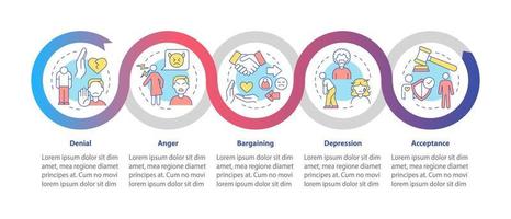 Divorce stages loop infographic template vector