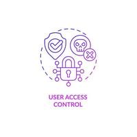 icono de concepto de control de gradiente púrpura de acceso de usuario vector