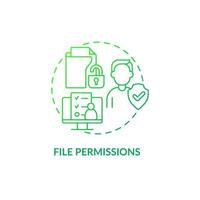 File permissions green gradient concept icon vector