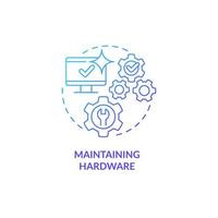 Maintaining hardware blue gradient concept icon vector