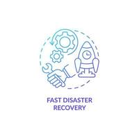 Fast disaster recovery blue gradient concept icon vector