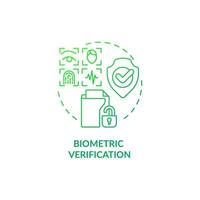 icono de concepto de gradiente verde de verificación biométrica vector