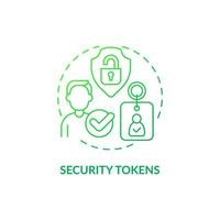 Security tokens green gradient concept icon vector