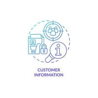 Customer information blue gradient concept icon vector