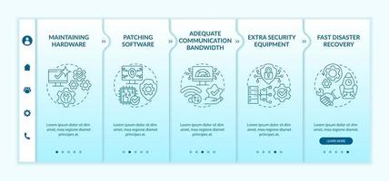 Availability turquoise gradient onboarding template vector