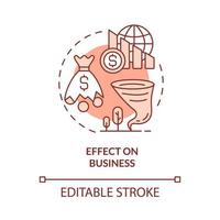 Effect on business red concept icon vector