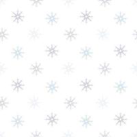 Seamless pattern with pastel blue, violet and grey snowflakes on white background for plaid, fabric, textile, clothes, tablecloth and other things. Vector image.