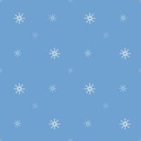 Seamless pattern with white and light blue snowflakes on blue background. Vector image.