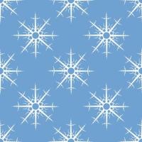 Seamless pattern with white snowflakes on blue background for plaid, fabric, textile, clothes, tablecloth and other things. Vector image.