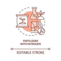 Fertilizers with nitrogen red concept icon vector