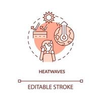 Heatwaves red concept icon vector