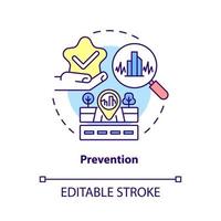 Prevention concept icon. Seismic activity regulation in structures abstract idea thin line illustration. Isolated outline drawing. Editable stroke. Roboto-Medium, Myriad Pro-Bold fonts used vector