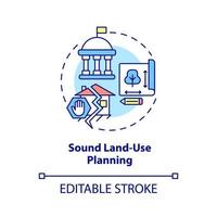 Sound land use planning concept icon. Disaster mitigation abstract idea thin line illustration. Isolated outline drawing. Editable stroke. Roboto-Medium, Myriad Pro-Bold fonts used vector