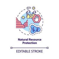 Natural resources protection concept icon. Environmental habitat abstract idea thin line illustration. Isolated outline drawing. Editable stroke. Roboto-Medium, Myriad Pro-Bold fonts used