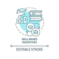 Skill-based incentives turquoise concept icon. Team members motivation abstract idea thin line illustration. Isolated outline drawing. Editable stroke. Roboto-Medium, Myriad Pro-Bold fonts used vector