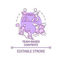 Team-based contests purple concept icon. Teambuilding competitions abstract idea thin line illustration. Isolated outline drawing. Editable stroke. Roboto-Medium, Myriad Pro-Bold fonts used vector