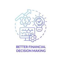 Better financial decision making blue gradient concept icon. Improving working capital abstract idea thin line illustration. Isolated outline drawing. Roboto-Medium, Myriad Pro-Bold fonts used vector