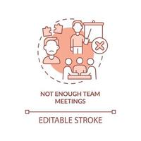 Not enough team meetings terracotta concept icon. Lack of team communication abstract idea thin line illustration. Isolated outline drawing. Editable stroke. Roboto-Medium, Myriad Pro-Bold fonts used vector