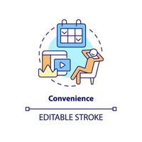 Convenience concept icon. Media service. Subscription benefits abstract idea thin line illustration. Isolated outline drawing. Editable stroke. Roboto-Medium, Myriad Pro-Bold fonts used vector