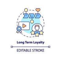 Long term loyalty concept icon. Subscription business model. Benefits abstract idea thin line illustration. Isolated outline drawing. Editable stroke. Roboto-Medium, Myriad Pro-Bold fonts used vector