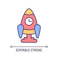 Fast RGB color icon. Boosting rocket speed. Innovative technology. Fast speed. Increase performance. Isolated vector illustration. Simple filled line drawing. Editable stroke. Arial font used