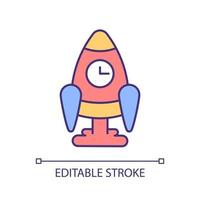 Fast RGB color icon. Boosting rocket speed. Innovative technology. Fast speed. Increase performance. Isolated vector illustration. Simple filled line drawing. Editable stroke. Arial font used