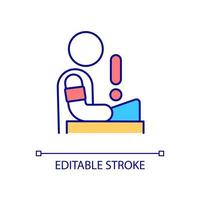 Patient blood pressure measurement RGB color icon. Tonometer. Health status monitoring. Disease detection. Isolated vector illustration. Simple filled line drawing. Editable stroke. Arial font used