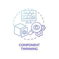 Component twinning blue gradient concept icon. Mechanical and electrical features abstract idea thin line illustration. Isolated outline drawing. Roboto-Medium, Myriad Pro-Bold fonts used vector