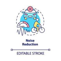 Noise reduction concept icon. Bike sharing goal abstract idea thin line illustration. Friendly urban living. Lowering noise pollution levels. Vector isolated outline color drawing. Editable stroke