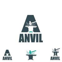 Anvil letter based A typeface logo vector illustration