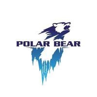 símbolo de oso polar enojado vector