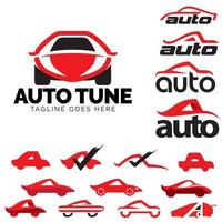 logotipo automático y conjunto de iconos. un vector de tema de coche basado en letras