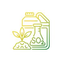 Sulphur fertilizer gradient linear vector icon. Plants and crop nourishing. Growth increasing. Chemical element. Thin line color symbol. Modern style pictogram. Vector isolated outline drawing